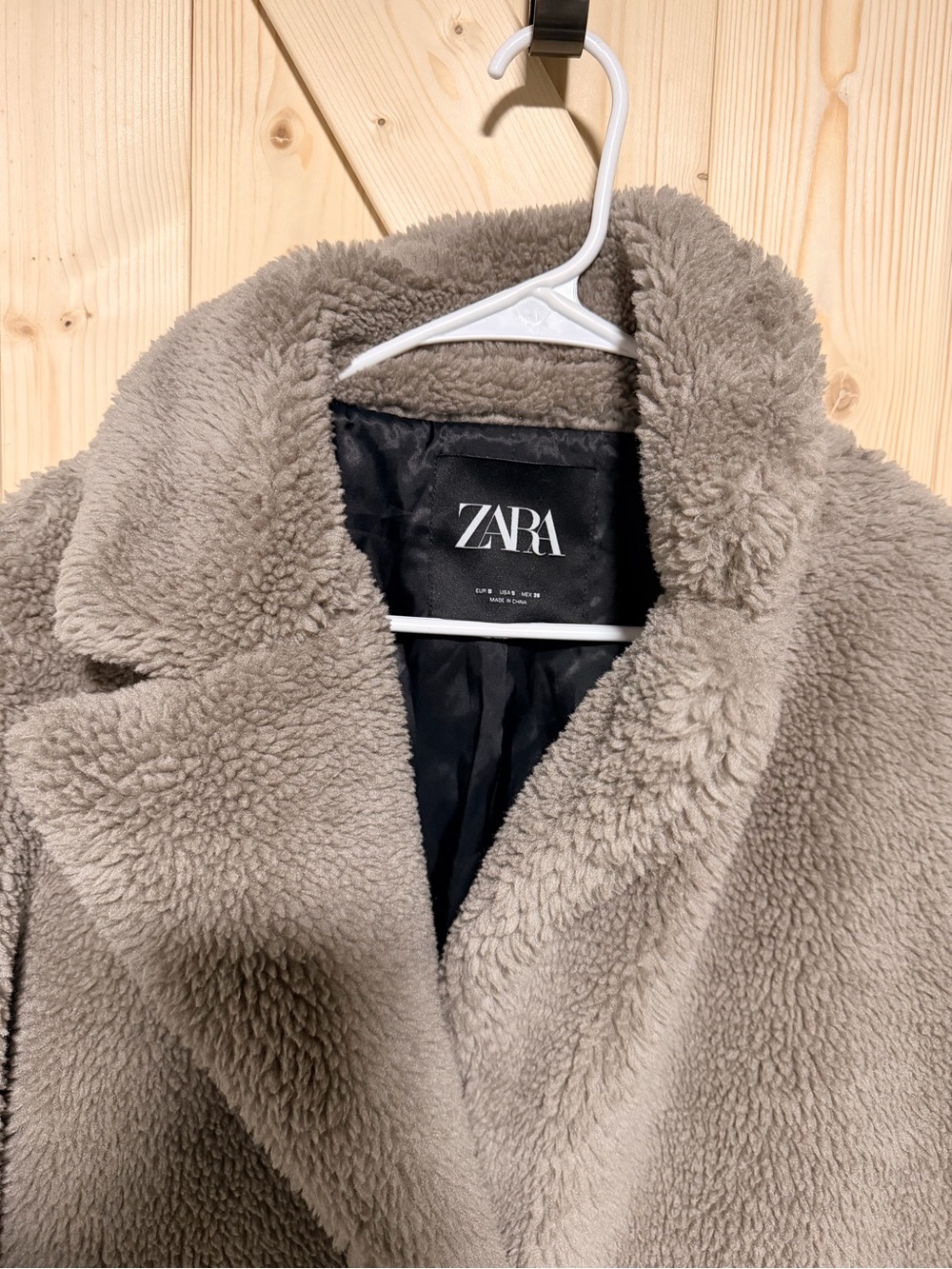 ZARA Taupe Faux Fur Coat